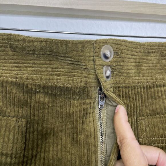 NEW Madewell Corduroy Mini Skirt Sz 8 Green A-Line Pockets Stretch Cotton Retro - Picture 7 of 10